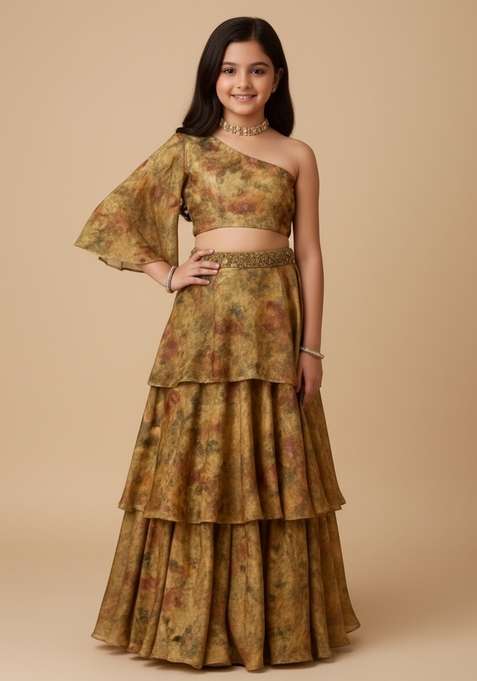 Girls Multicolor Printed Tissue Fusion Set
